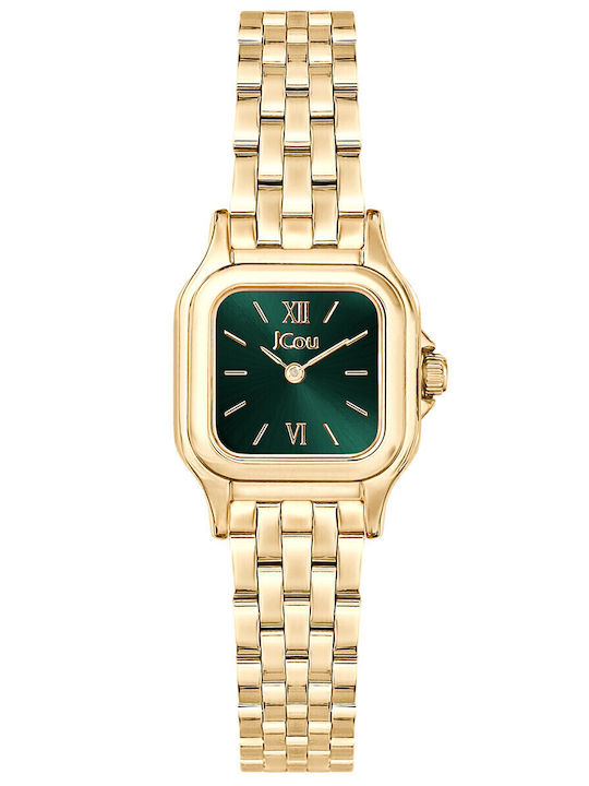 Jcou Damen Uhr mit Gold Metallarmband
