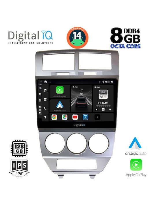 Digital IQ Auto-Audiosystem Dodge Kaliber 2006-2012 (Bluetooth/USB/AUX/WiFi/GPS/Apple-Carplay/Android-Auto) mit Touchscreen 10"