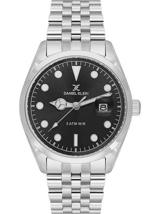 Daniel Klein Herrenuhr 42mm Batterie mit Silber...
