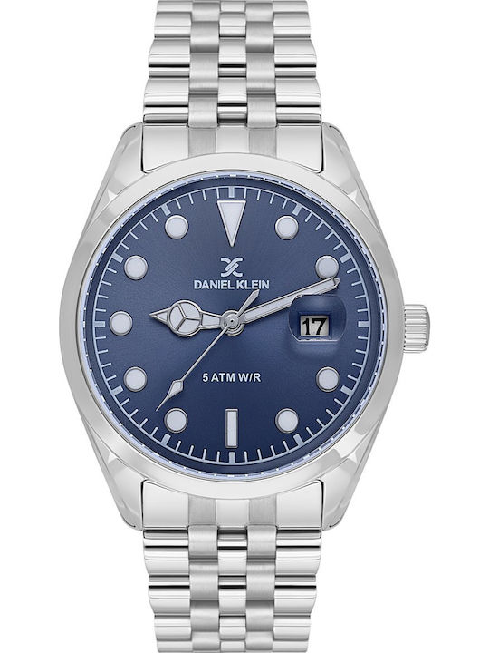 Daniel Klein Herrenuhr 42mm Batterie mit Silber Metallarmband