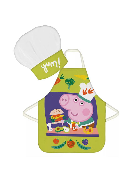 Aymax Peppa Pig Yum Παιδική Ποδιά Κουζίνας με Σκούφο Πολύχρωμη FSHI0455