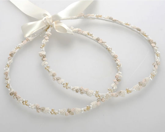 Boho Hochzeitskronen Handgefertigte Porzellanblumen Perlen & Spitze