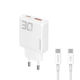 Dudao Φορτιστής GaN με Θύρα USB-C και Καλώδιο USB-C - USB-C 30W Power Delivery / Quick Charge 3.0 Λευκός