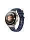 Huawei Watch 4 Pro Reifenmuster Silberne Schnalle Silikonarmband Mitternachtsblau