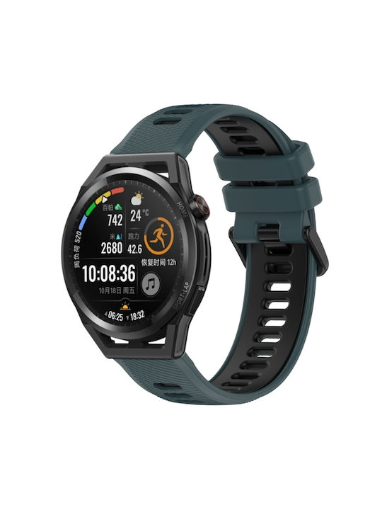 Huawei Watch GT Runner Sport Zweifarbiges Silikonarmband 22mm Grün Olive+Schwarz Huawei Watch GT Runner Sport Zweifarbiges Silikonarmband 22mm Grün Olive+Schwarz