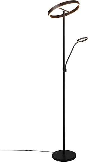 Trio Lighting Willis LED Floor Lamp H180xW40cm. with Adjustable White Light 5150lm Black