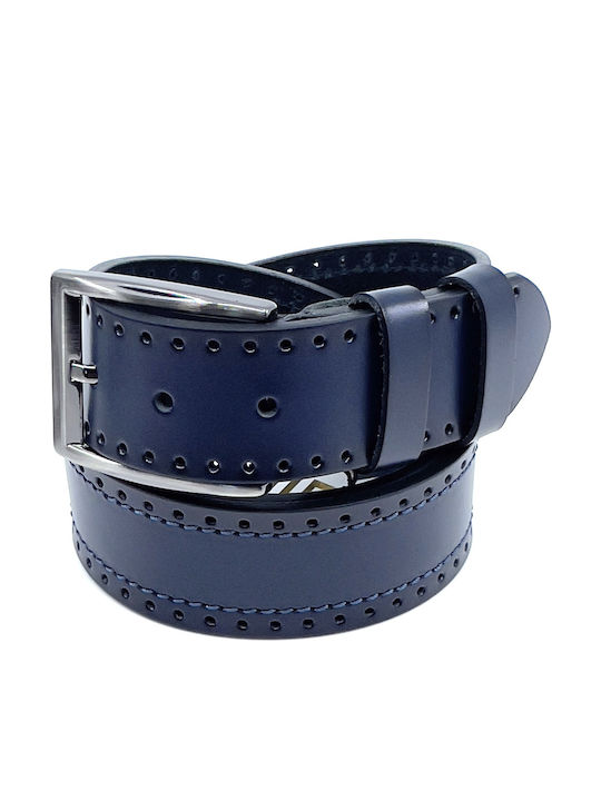 Legend Accessories Wide Men's Belt Leather Blue