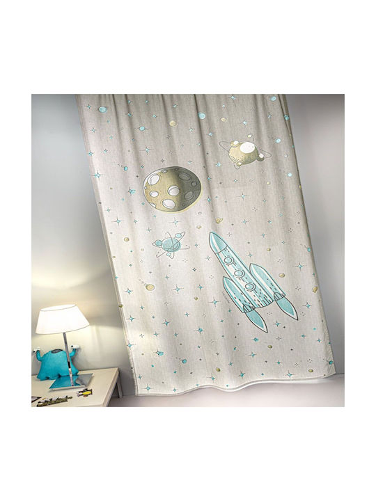 Guy Laroche Kids Rod Pocket Curtain Meteor Sky Beige 145x270cm