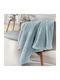 Guy Laroche Baby Blanket Cot Waffle Light Blue 110x140cm