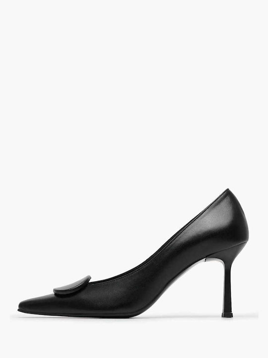 Mortoglou Leather Black Heels