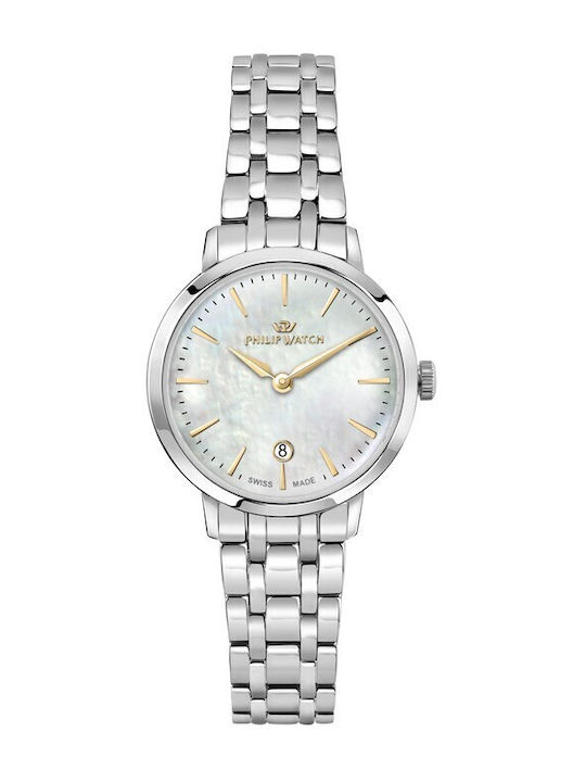 Philip Watch Damen Uhr mit Silber Metallarmband
