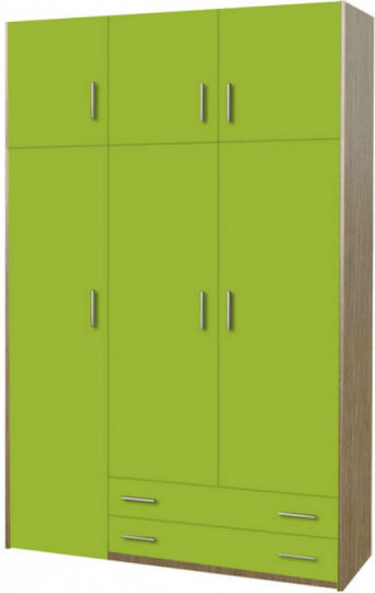 Three Door Wardrobe Green 50x50x240cm