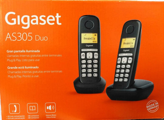 Gigaset AS305 Cordless Phone Duo Black