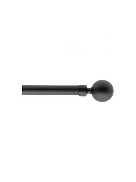 Atmosphera Metallisches Vorhangstange Einzeln 120-210cm Schwarz