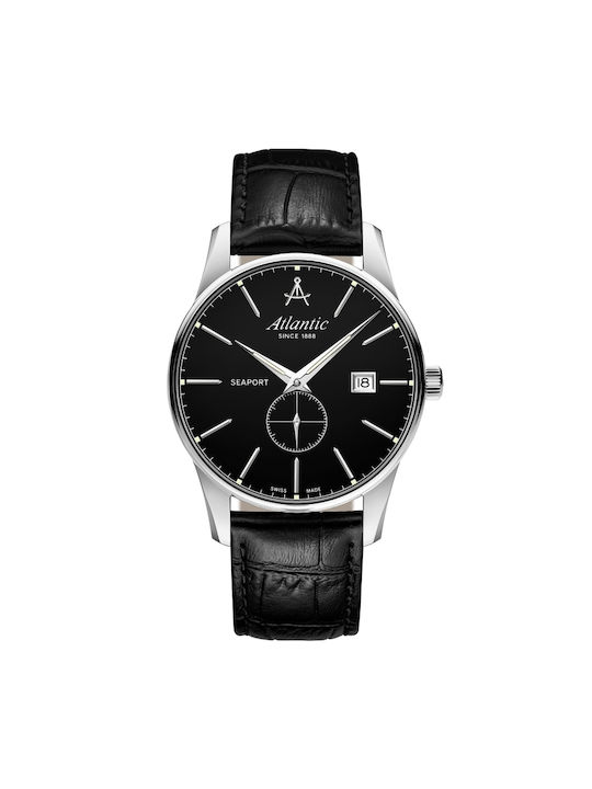Ceas Bărbătesc 41mm Baterie cu Neagră Curea din Piele