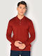 Long Sleeve Polo Sweater Bordeaux