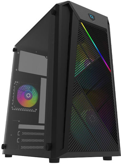 Aqirys Bellatrix PRO Mini Tower Computer Case with Window Panel and RGB Lighting Black