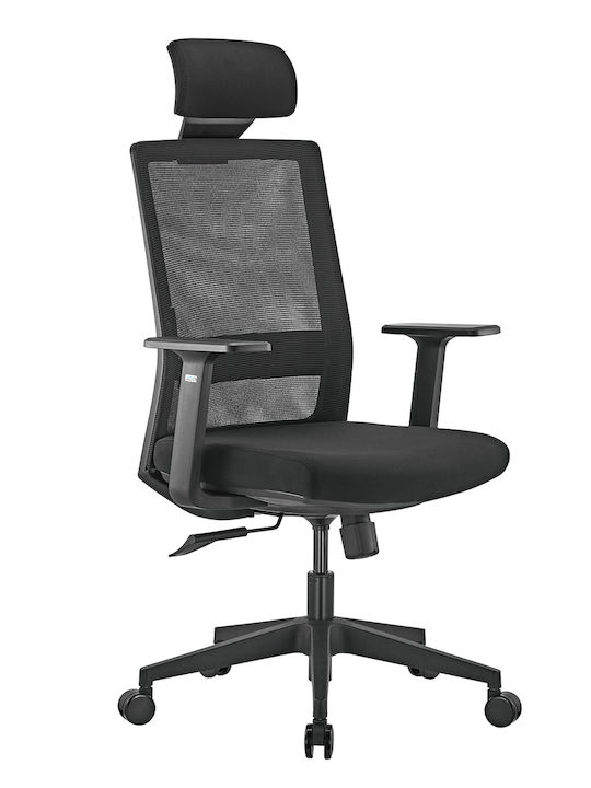 Ergo Office Stuhl Büro mit Neigung und Verstellbaren Armen Schwarz