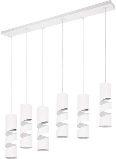 Trio Lighting Pendant Light White for 6 Bulbs GU10 100x9x150cm