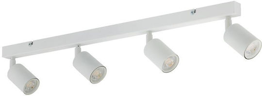 TK Lighting Spot with 4 Lights and with Socket GU10 in White Color