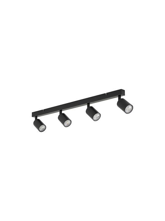 TK Lighting Σποτ με 10 Φώτα και με Ντουί GU10 σε Μαύρο Χρώμα