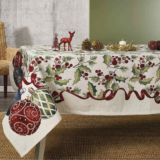 Whitegg Christmas Tablecloth Runner Fabric Red L40xW140cm.