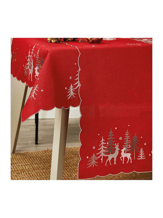 Whitegg Christmas Tablecloth Square Fabric Red L85xW85cm.