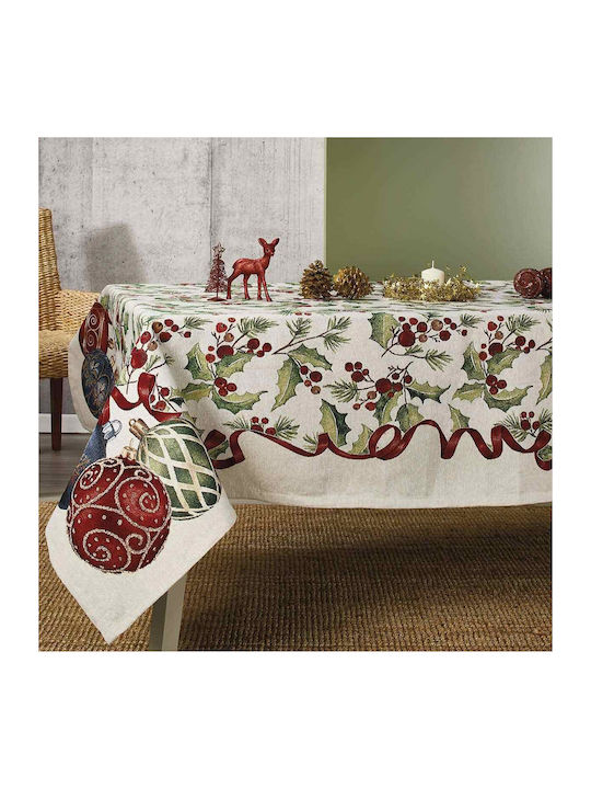 Whitegg Christmas Tablecloth Square Fabric Red