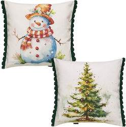 Kentia Christmas Decorative Square Pillowcase 50x50cm 2pcs