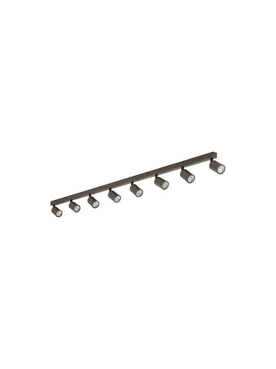 TK Lighting Спот с 8 Светлини и с Цокъл GU10 в Кафяв Цвят