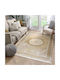 Saray Home Teppich Rechteckig Synthetisch,Polyester/Cotton/Leather mit Fransen Cream-gold