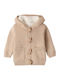 Kids Cardigan Knitted with Hood Melange Beige