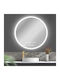 Bruno Round Bathroom Mirror Led Touch made of Metal 70x70cm
