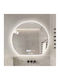 Bruno Semicircular Oglindă de Baie Lumini LED Atingere 73x80cm