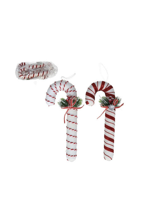 Hanging Ornament Cane Red 10x26cm