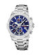 Festina Ανδρικό Ρολόι 45mm Χρονογράφος Μπαταρίας με Ασημί Ατσάλινο Μπρασελέ