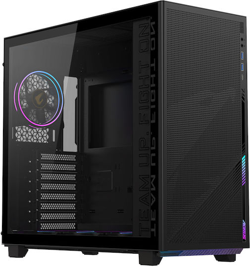 Gigabyte Aorus C400 Glass Gaming Midi Tower Κουτί Υπολογιστή με Πλαϊνό Παράθυρο και RGB Φωτισμό Μαύρο