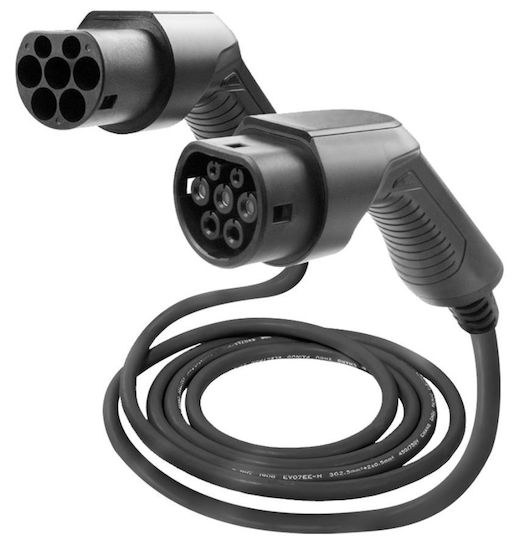 JBM Electric Car Single Phase Charging Station Cable 5m Type 2 - Type 2 54055