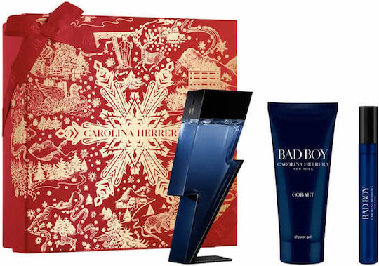 Carolina Herrera Bad Boy Cobalt Männer Duftset mit Eau de Parfum 3 Stück