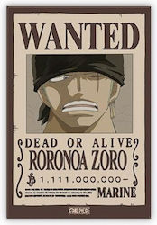 One Piece Roronoa Zoro Wanter Poster Μαγνητάκι Ψυγείου 5.5x8cm