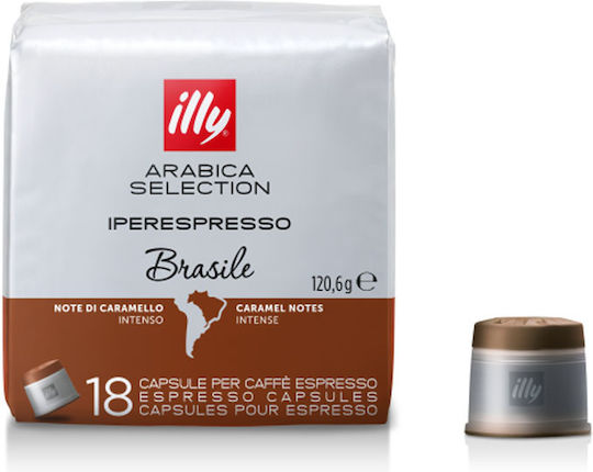 Illy Κάψουλες Espresso Iperespresso Monoarabica Brazil Συμβατές με Μηχανή Iperespresso 18caps
