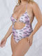 Badeanzug mit Ausschnitten Pink