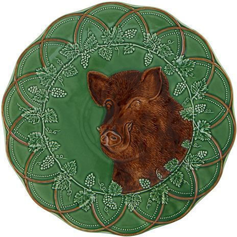 Bordallo Pinheiro Decorative Platter Ceramic Green