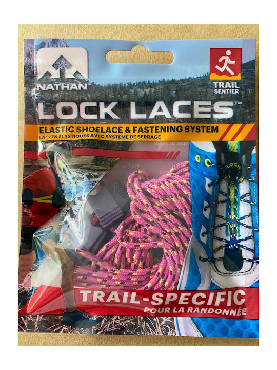 Lock Laces Κορδόνια Παπουτσιών Ροζ 2τμχ