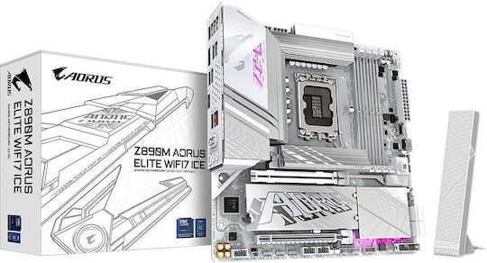 Gigabyte Z890M Aorus Elite Wifi 7 Ice Motherboard Micro ATX with Intel 1851 Socket