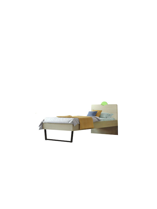 Pat pentru Copii Clasic Semi Dublu Maro pentru Saltea 110x190cm