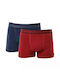 Men's Boxers Blue, Bordeaux 2Pack