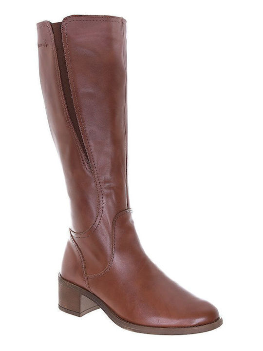 Boxer Leather Women's Boots with Zipper Tabac B...