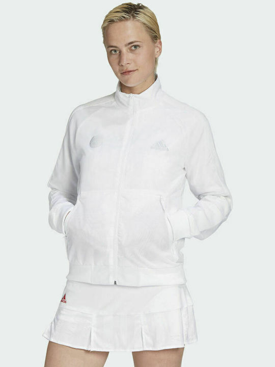 adidas Women's Short Sports Jacket for Winter white