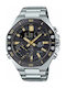 Casio Edifice Herrenuhr 48.5mm Chronograph Batterie mit Silber Metallarmband